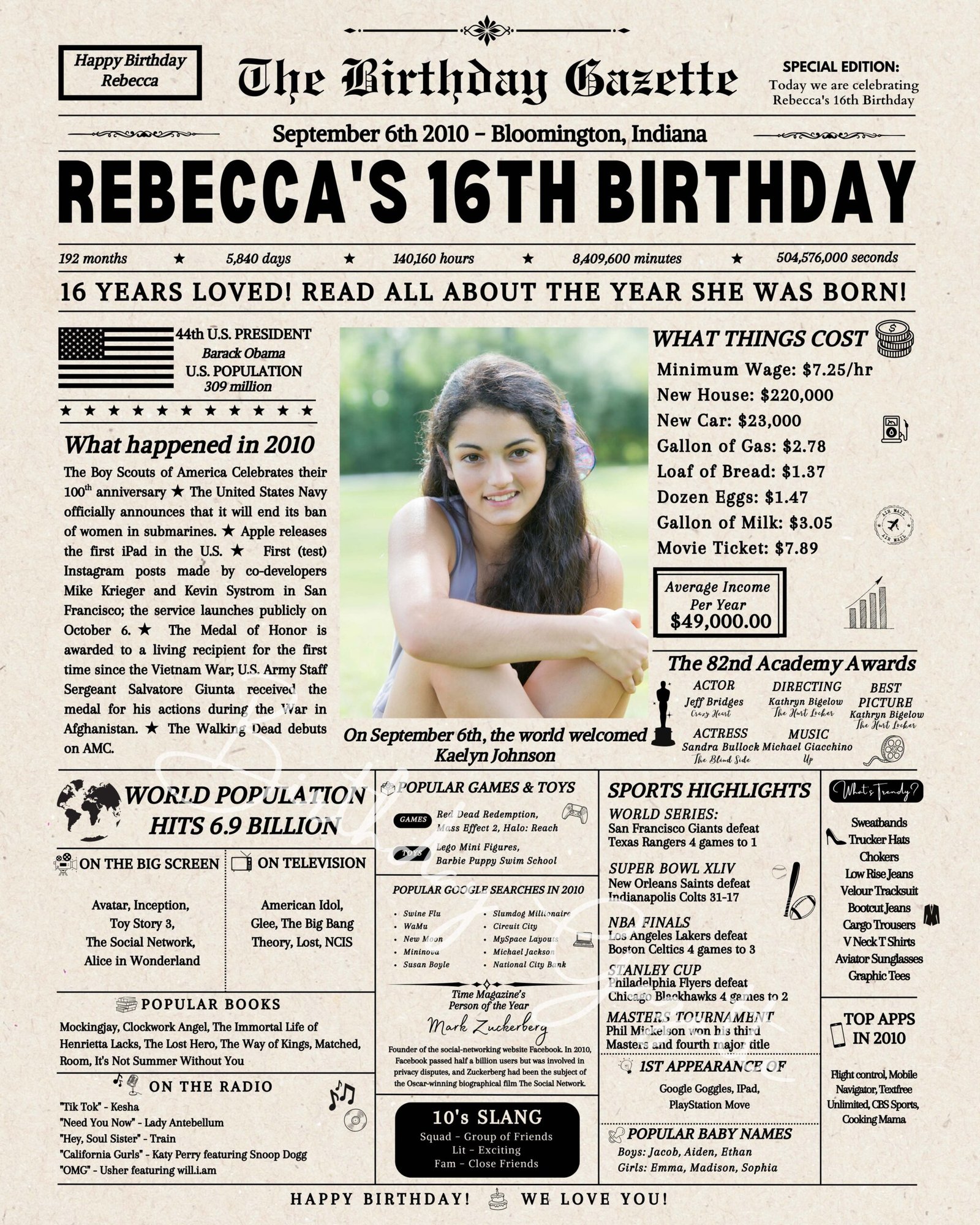 16th birthday newspaper 16th birthday newspaper
