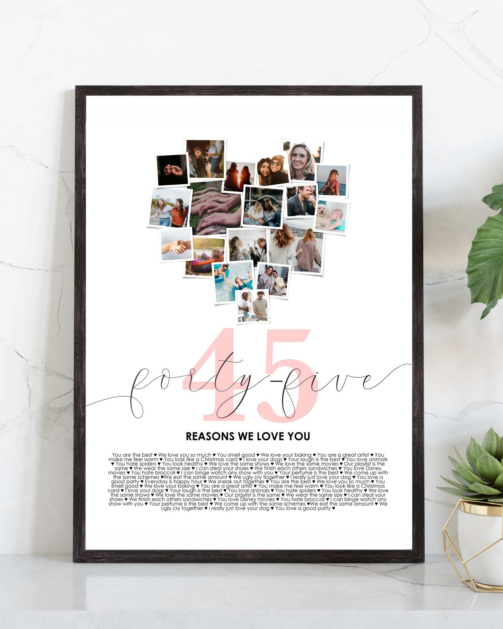45 reasons we love you print 45 reasons we love you print
