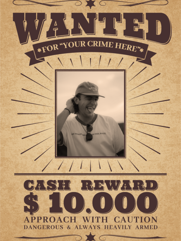 Wanted Poster Party Sign Custom