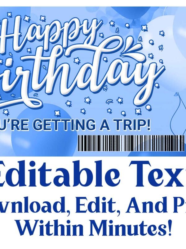 Birthday Surprise Gift Ticket - Print And Give A Ticket