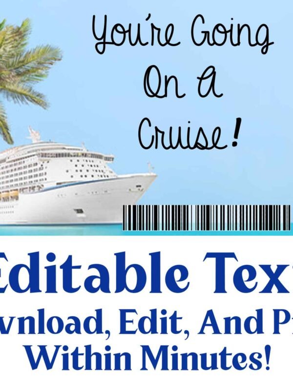 Cruise Boarding Pass - Print And Give A Ticket