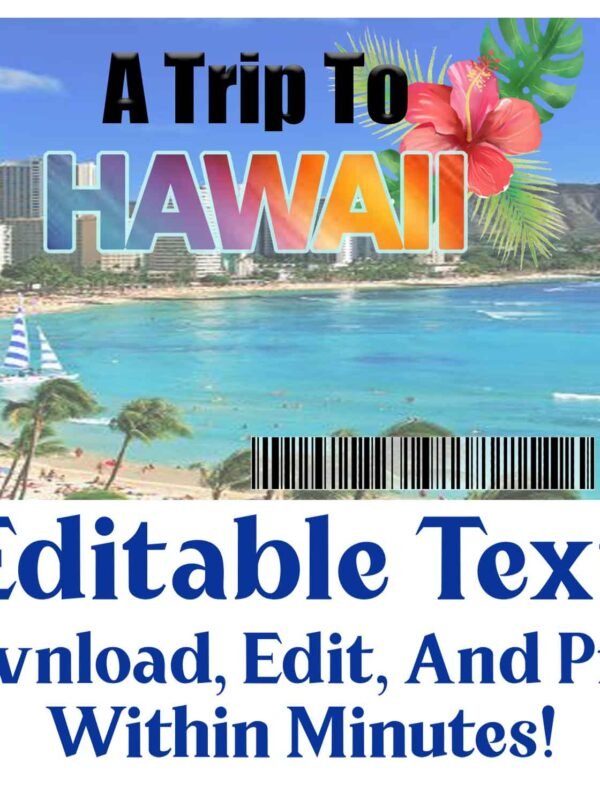 Hawaii Boarding Pass - Print And Give A Ticket