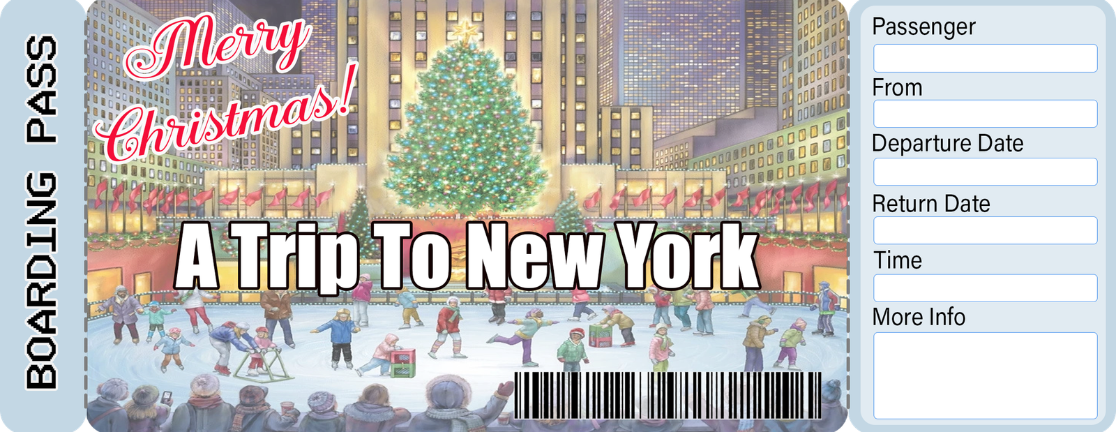 XMAS Boarding Pass Creating New York Form