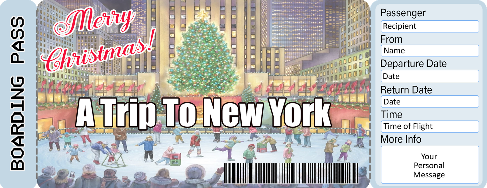 XMAS Boarding Pass Creating New York Listing 1
