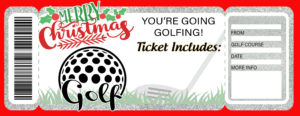 Christmas Golf Gift Ticket - Print And Give A Ticket