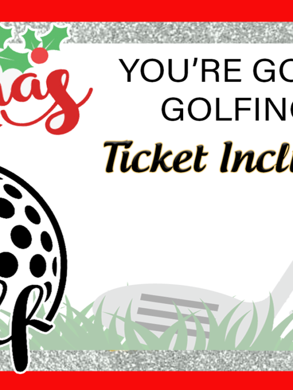 Christmas Golf Gift Ticket - Print And Give A Ticket