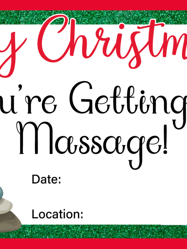 Massage Christmas Gift - Print And Give A Certificate