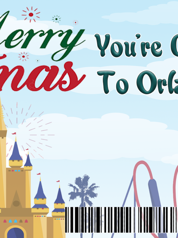 Christmas Orlando Boarding Pass Surprise Gift - Print And Give A Ticket