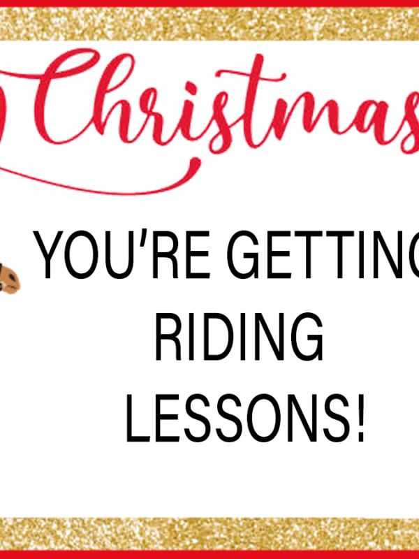 Christmas Horseback Riding Gift Voucher Certificate - Print And Give A Voucher Certificate