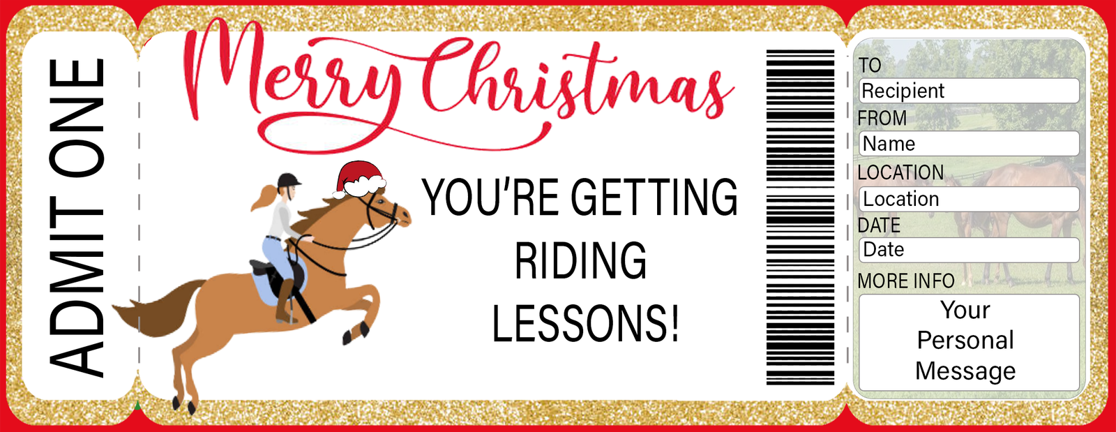 XMAS Riding Lessons Listing