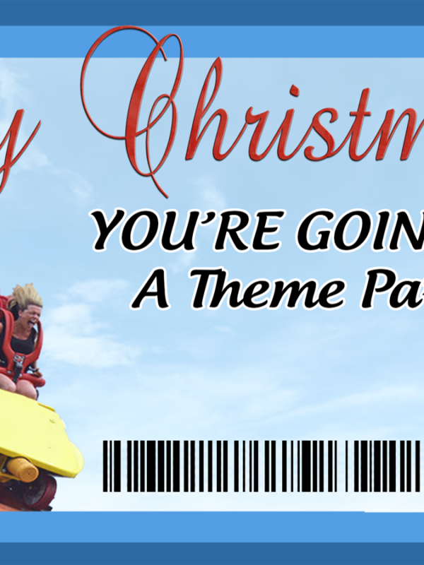 Theme Park Day Christmas Gift - Print And Give A Ticket