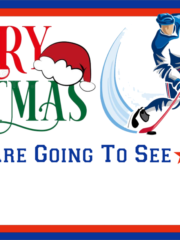 Christmas Hockey Gift Ticket - Print And Give A Ticket