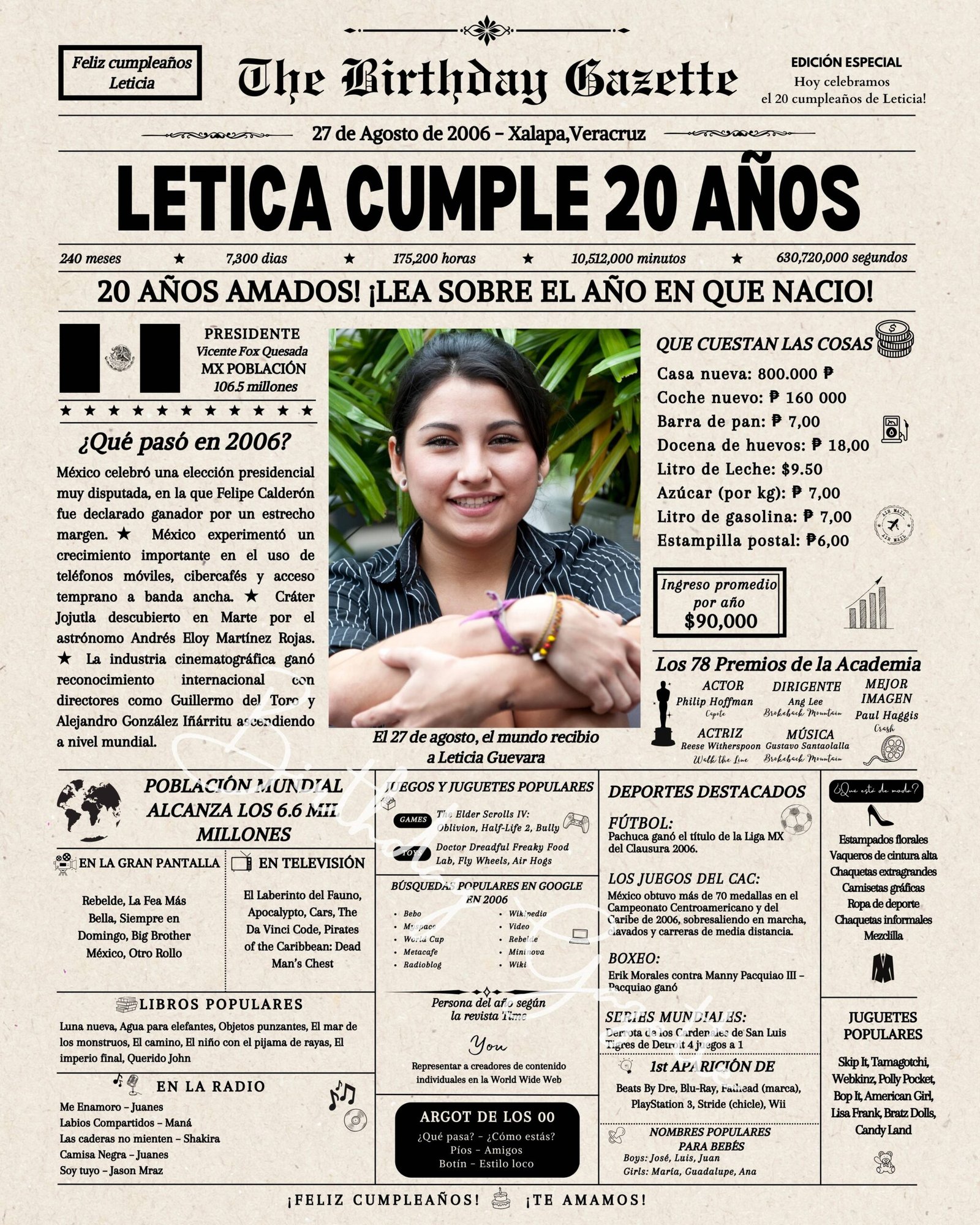 20th Birthday Newspaper Mexico 20th Birthday Newspaper Mexico