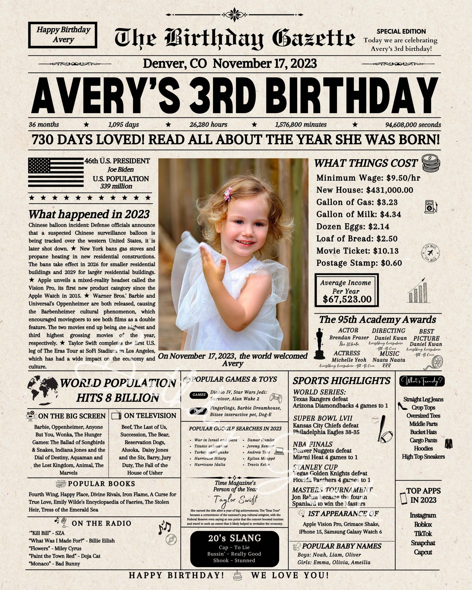 3rd Birthday Newspaper 3rd Birthday Newspaper
