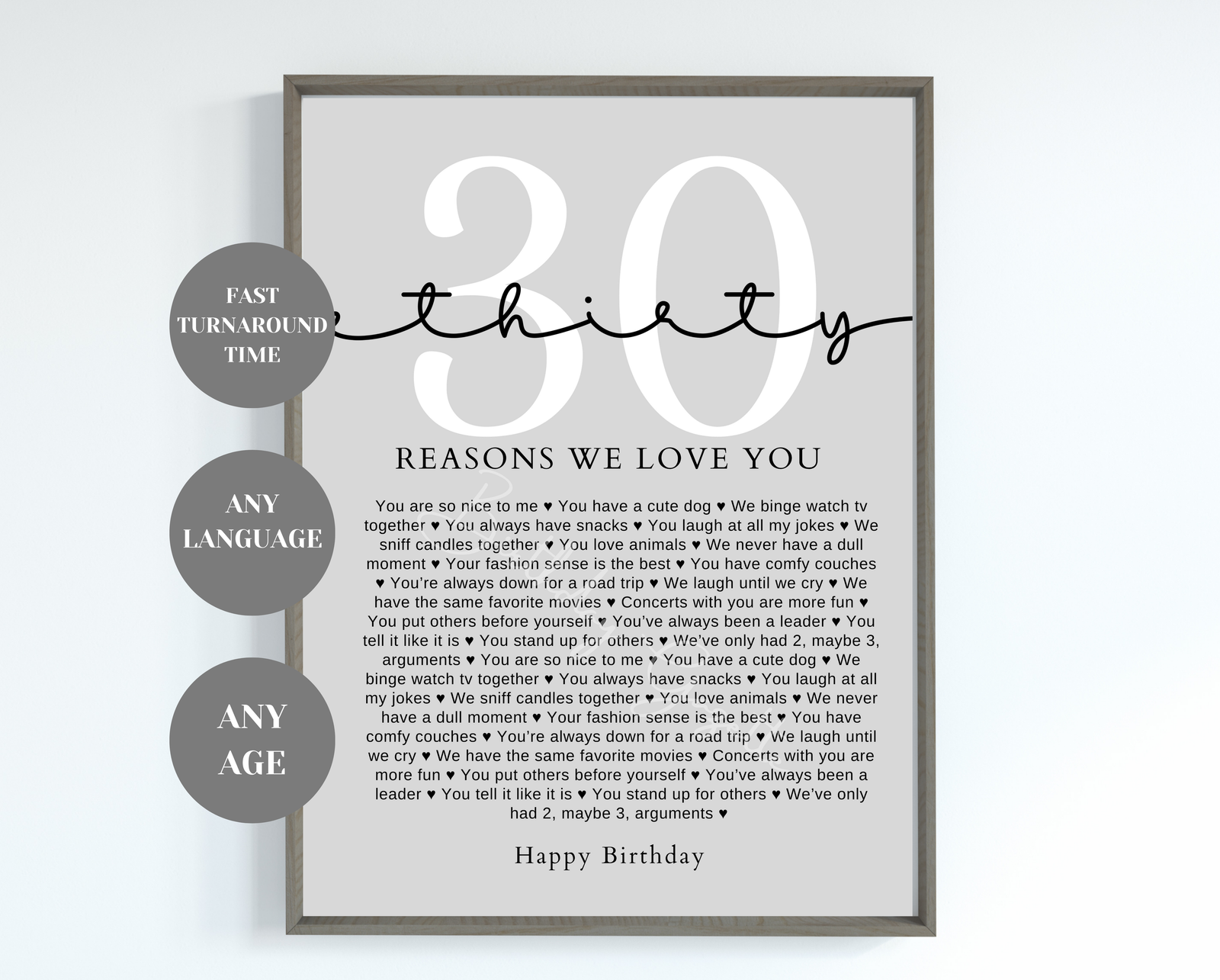 Reasons we love you print Reasons we love you print