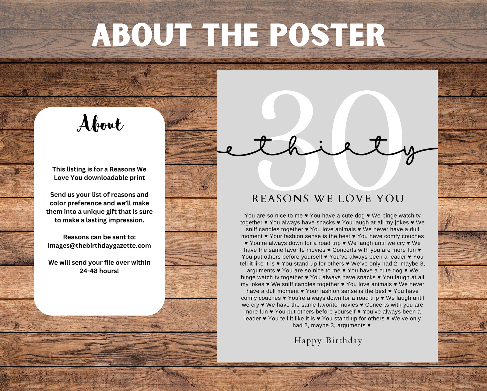 Reasons we love you print Reasons we love you print