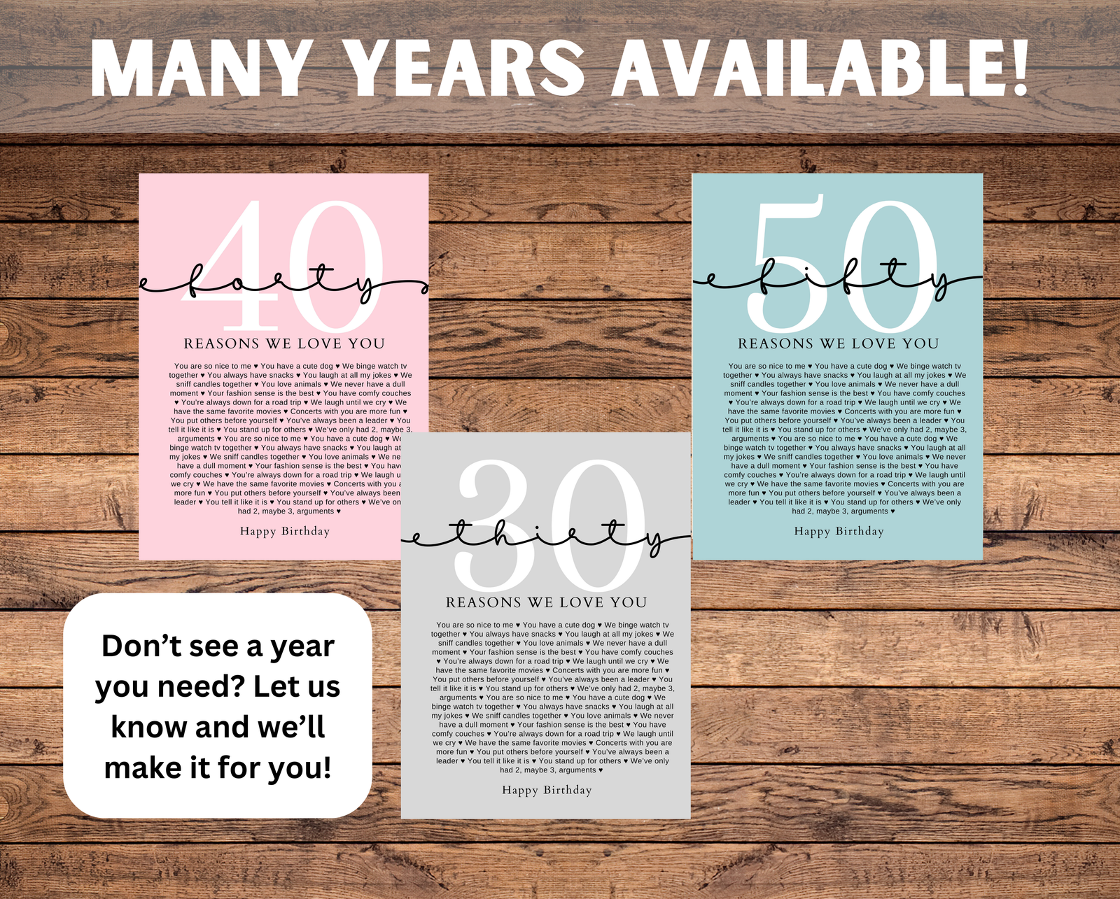 Reasons we love you print Reasons we love you print