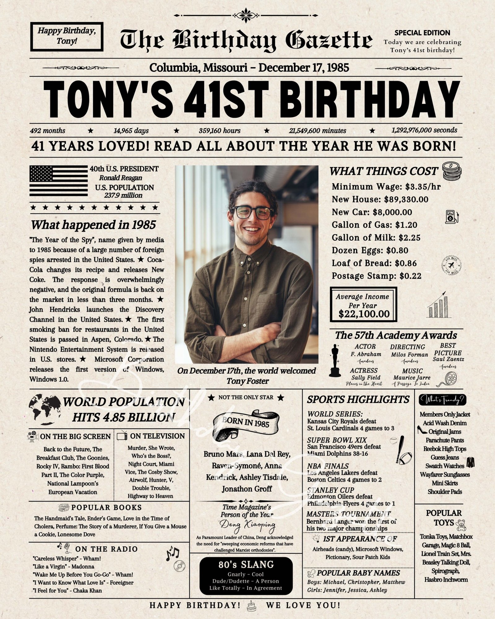 41st Birthday Newspaper 41st Birthday Newspaper