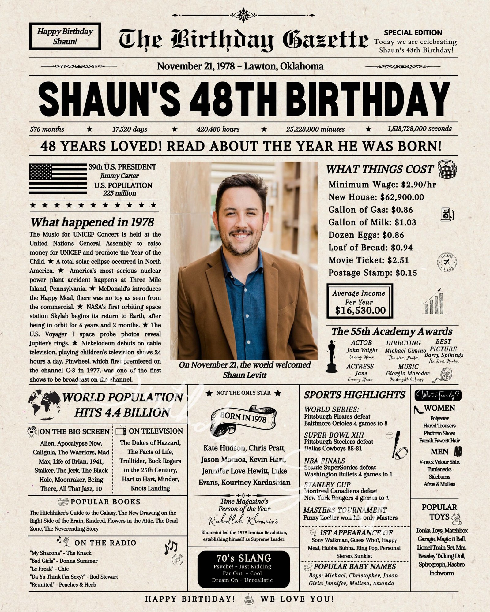 48th Birthday Newspaper 48th Birthday Newspaper