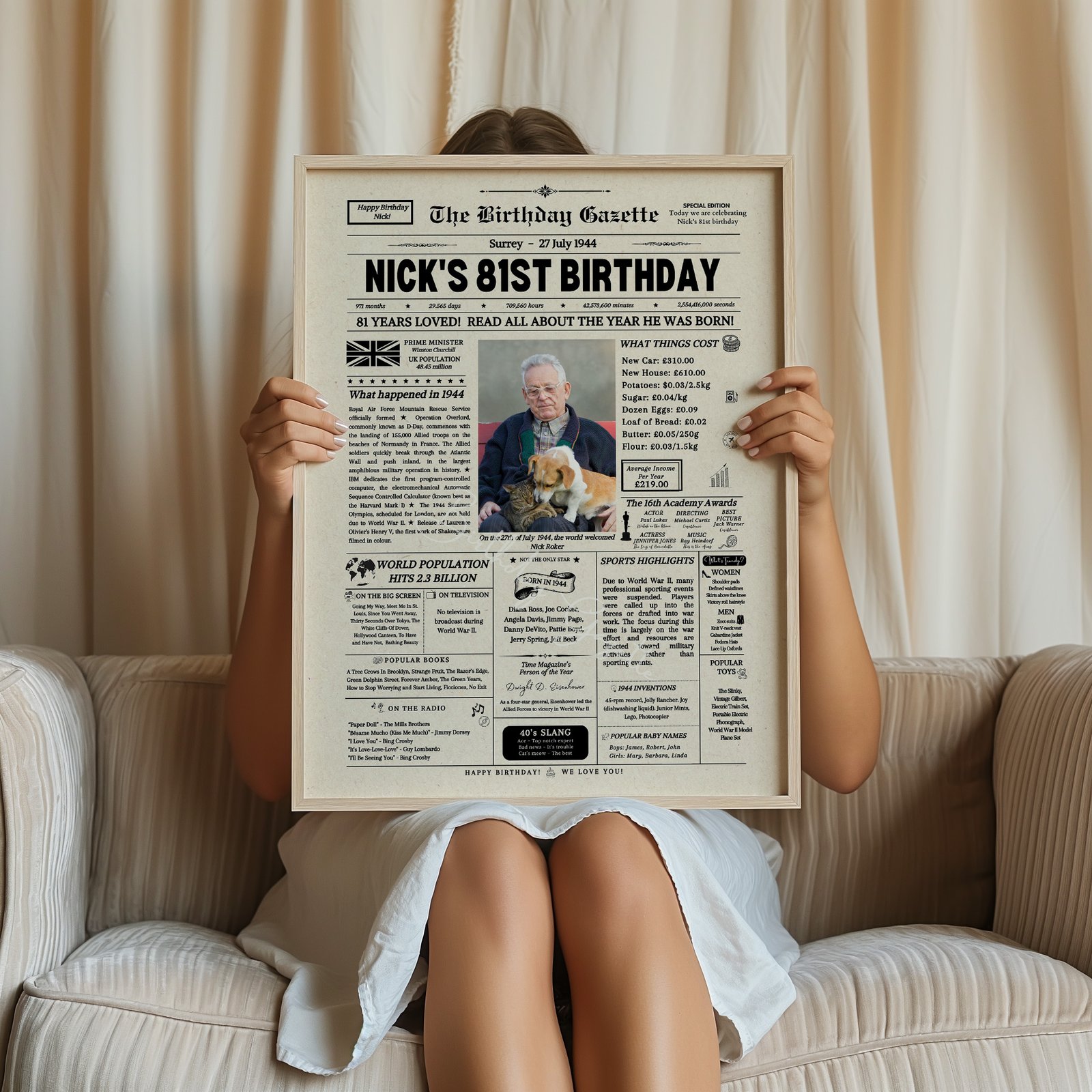 91st Personalized Birthday Newspaper UK 91st Personalized Birthday Newspaper UK