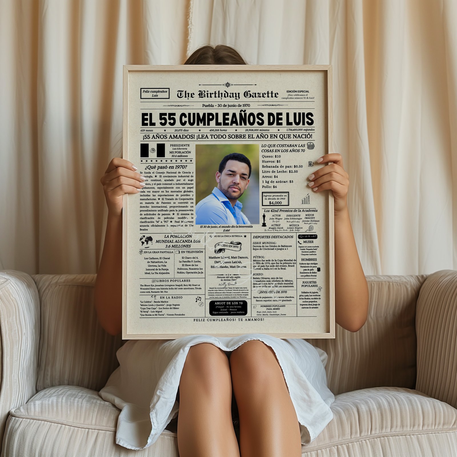 55th Birthday Newspaper Customized Mexico 55th Birthday Newspaper Customized Mexico