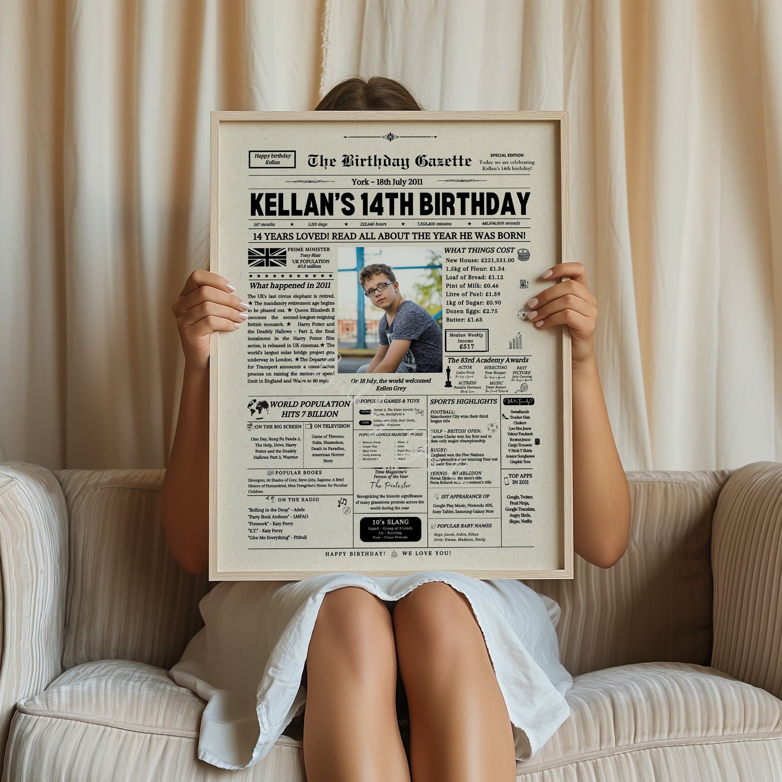 14th Personalized Birthday Newspaper UK 14th Personalized Birthday Newspaper UK