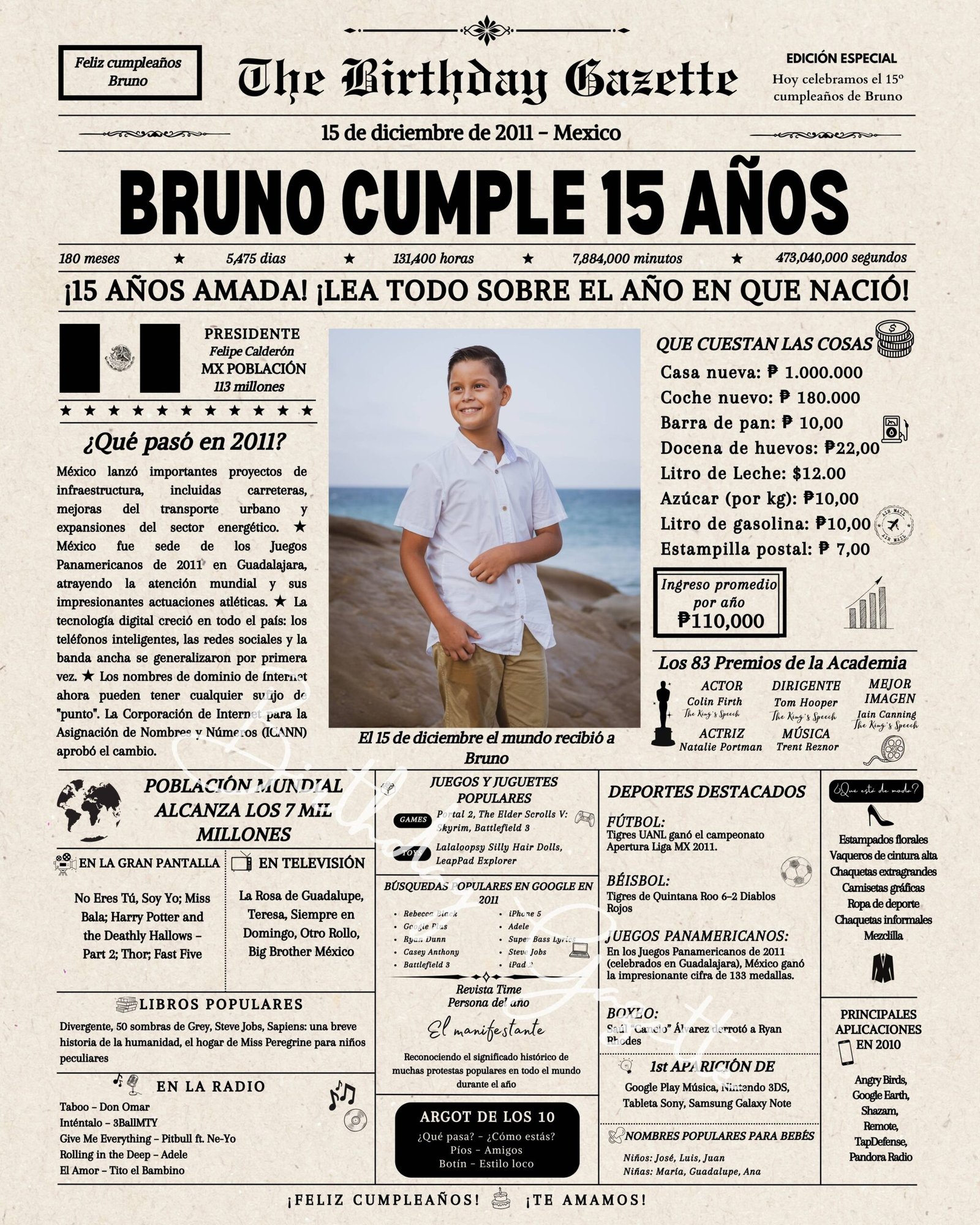 15th Birthday Newspaper Mexico 15th Birthday Newspaper Mexico