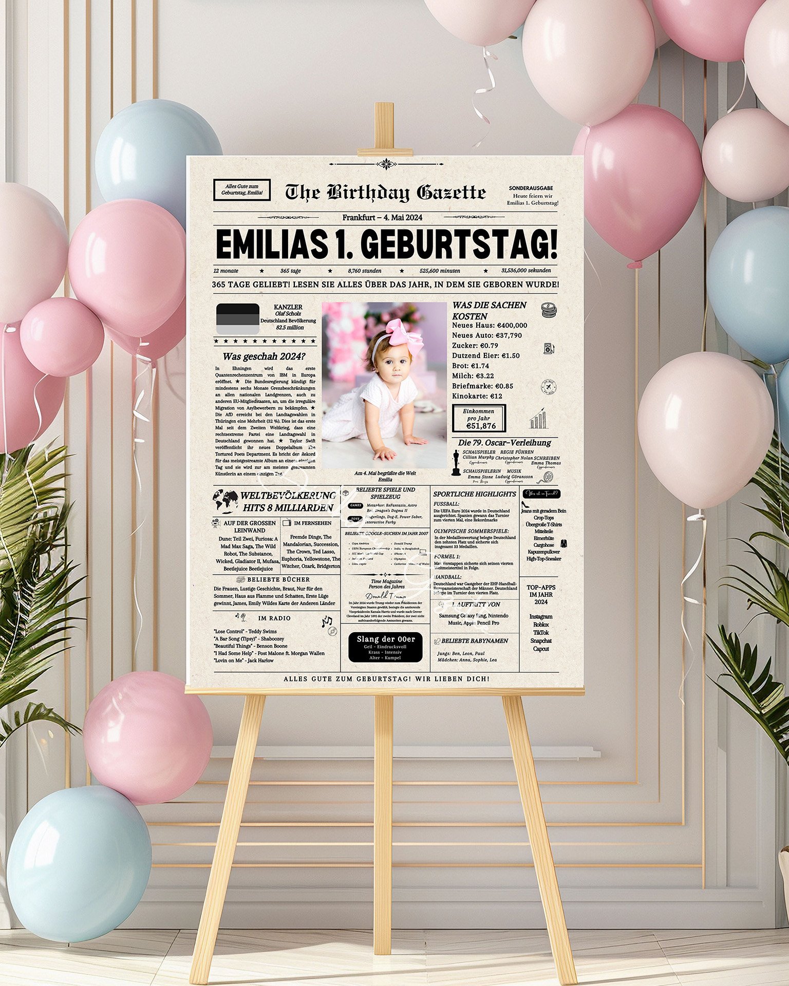 1st birthday newspaper - 2