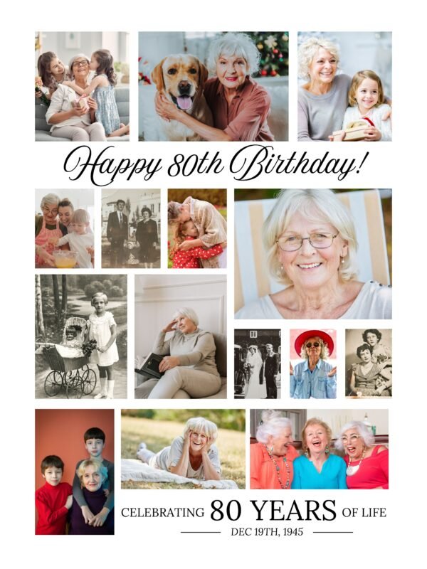 80th Birthday Photo Collage
