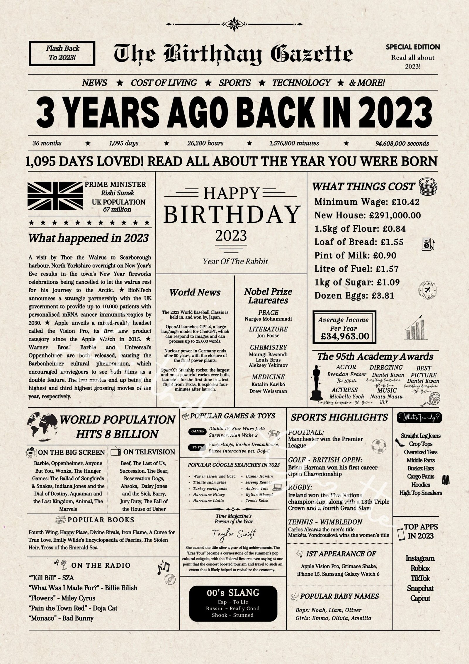 3rd Birthday Newspaper United Kingdom 3rd Birthday Newspaper United Kingdom